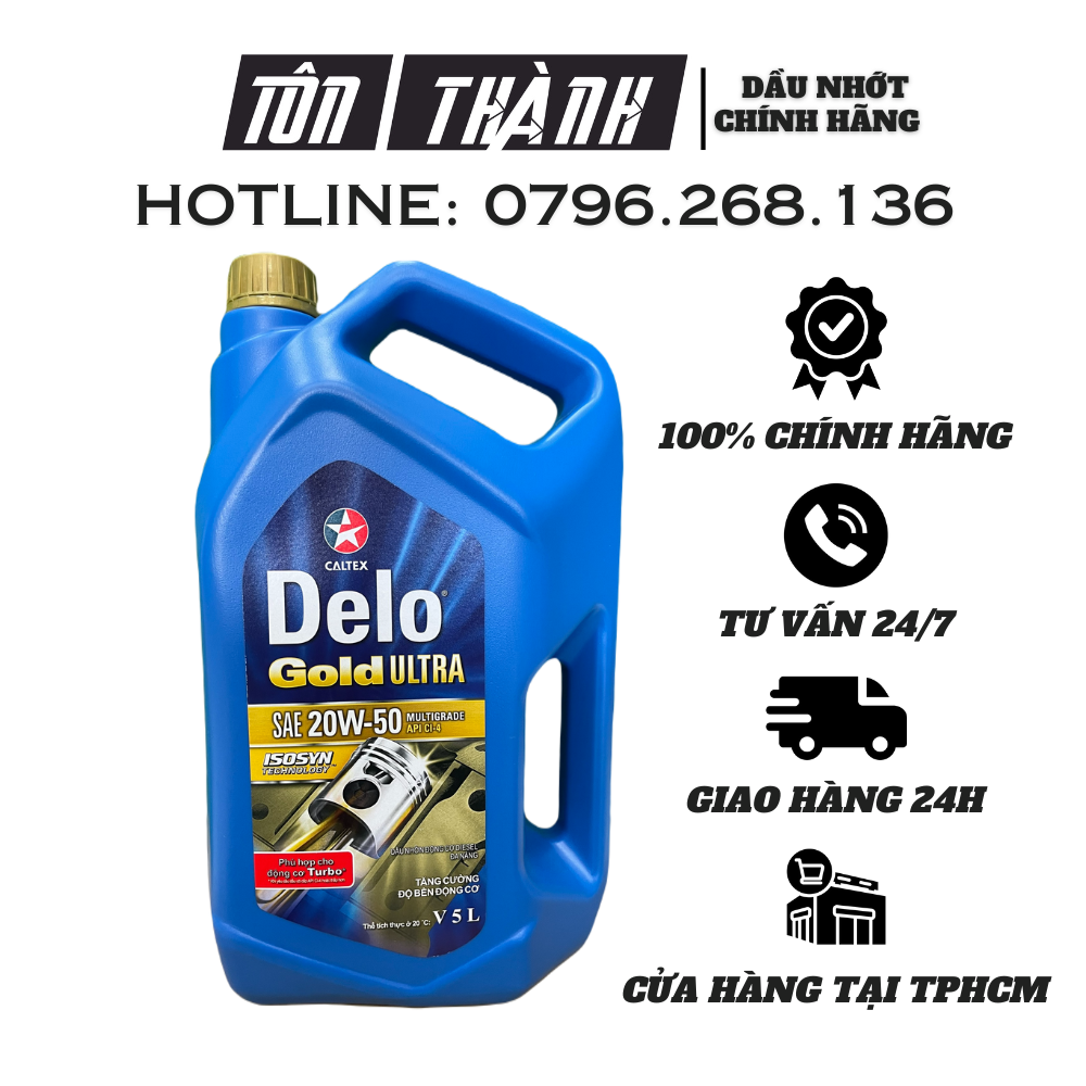 [ HÀNG CHÍNH HÃNG ] Dầu Nhớt Caltex Delo Gold Ultra SAE 20W-50 CI-4 (5Lít) 20w50