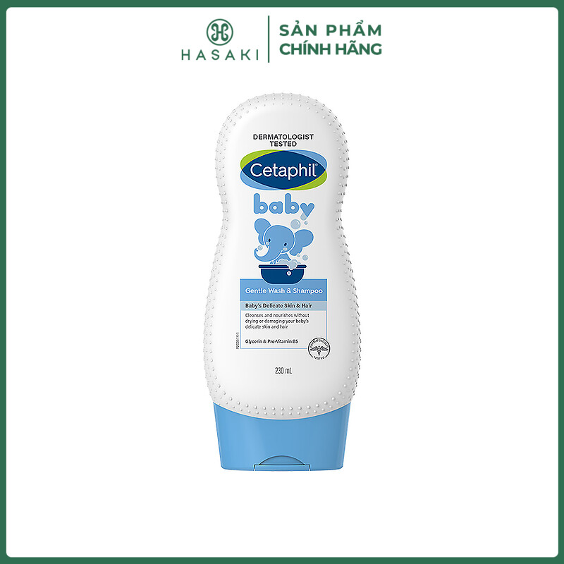 Sữa Tắm Gội Cetaphil Dịu Nhẹ Cho Bé Baby Gentle Wash &amp; Shampoo 230ml Hasaki