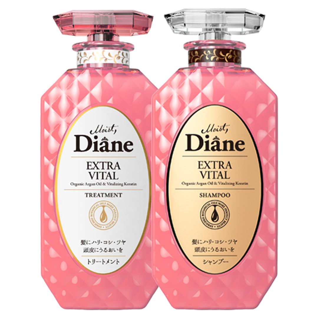 Cặp Dầu Gội Xả Moist Diane Extra Vital Nhật Bản 450Ml