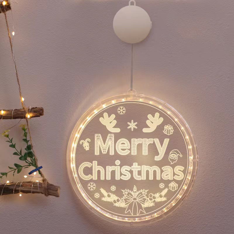 JIETAO Giáng sinh LED treo đèn Giáng sinh vui vẻ Snowman ông già Noel chuông cây Giáng sinh trang tr
