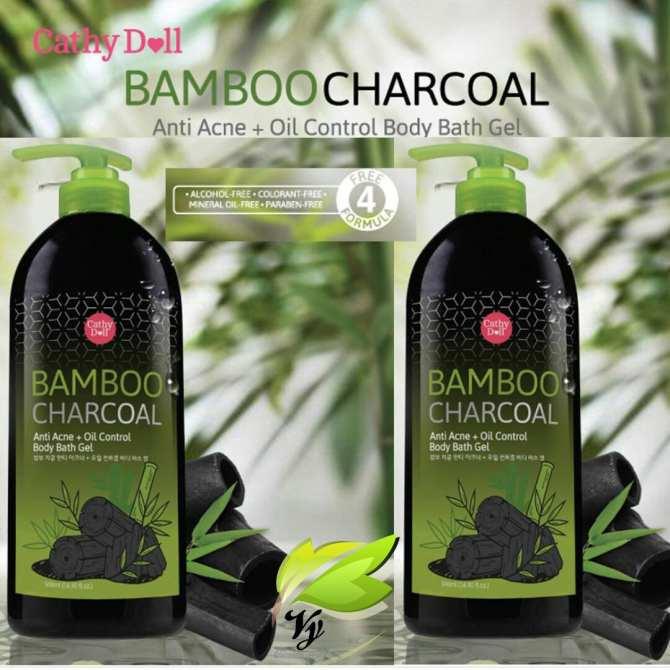 [Hcm]Sữatắm Trị Mụn Lưng Cathy Doll Bamboo Charcoal Anti Acne + Oil Control Body Bath Gel 500Ml