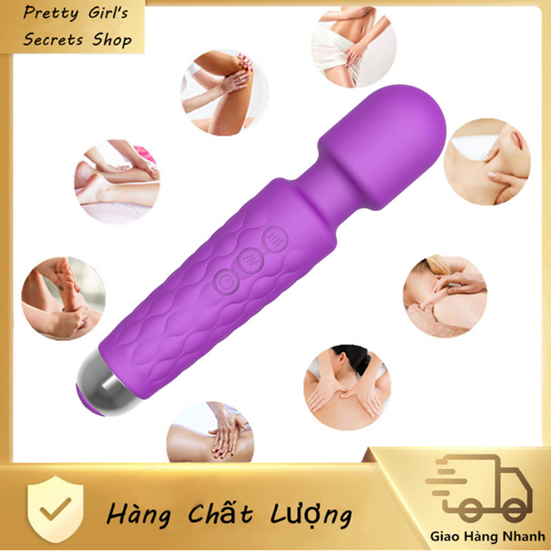 【Mẫu màu tím dùng dây sạc USB】Massage cầm tay tiện mang 20 chế độ đa chức năng thanh điện mút massage