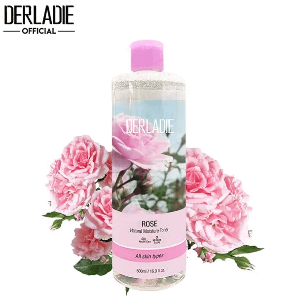 Nước Hoa Hồng Cấp Ẩm Ngừa Mụn Derladie Rose Natural Moisture Toner 500Ml