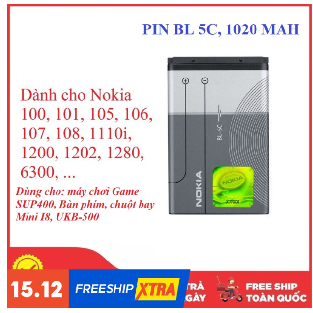 30 viên Pin Nokia BL 5C dành cho cho điện thoại Máy chơi game bàn phím mini...