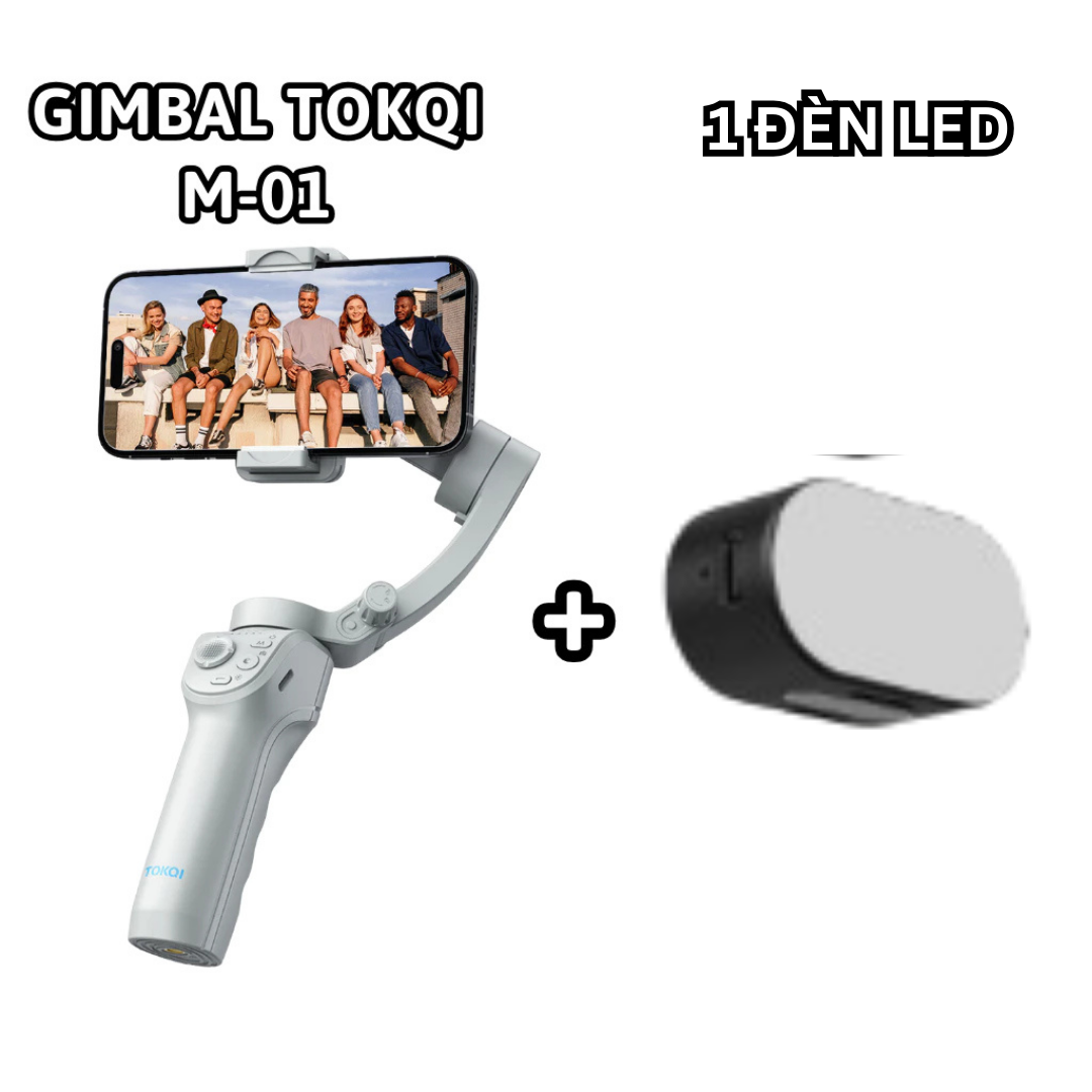 Gimbal Chống Rung 3 Trục Điện Thoại TOKQI M01 Gymbal 360 Độ Gậy Chụp Ảnh 3 Chân Quay Theo Dõi Khuôn