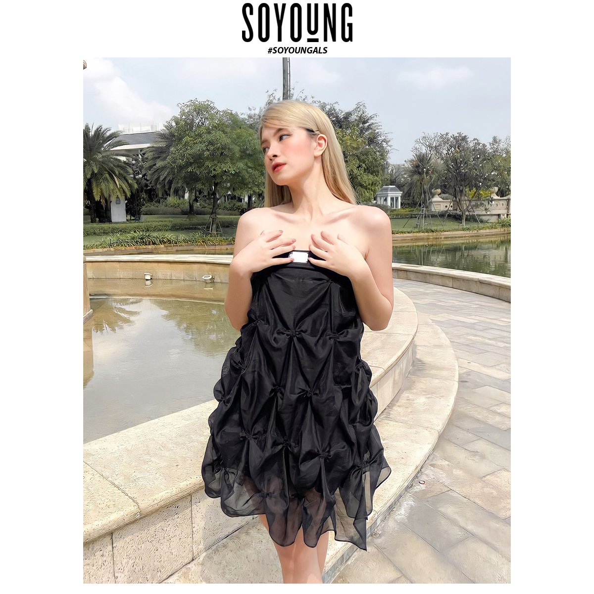 SO YOUNG - Váy quây cúp ngực MYSTIC DIAMOND thiết kế 69 chi tiết cách điệu so le trên vải Organza tơ xước sang trọng - VSY210119TD