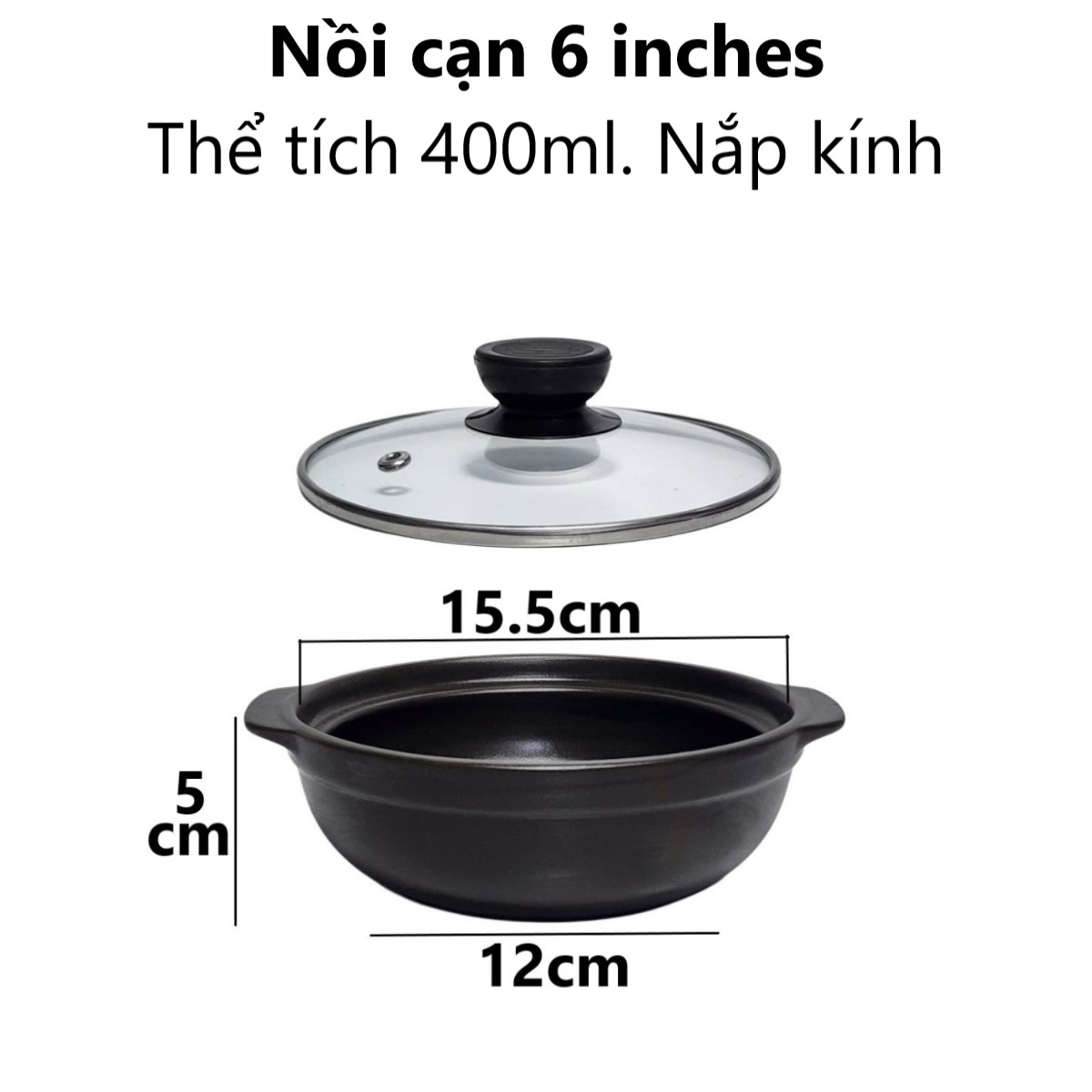 Nồi đất sứ loại 2 tráng men chống dính - Có nắp sâu lòng cạn lòng - Kho cá thịt mì cay cơm niêu