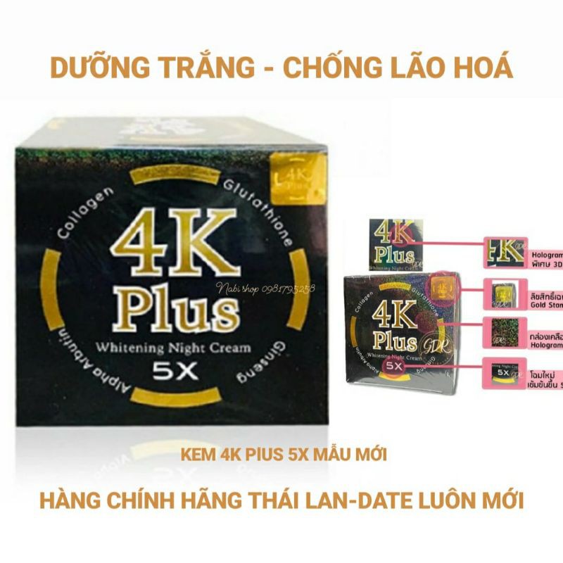 Kem 4K Plus Dưỡng Trắng Da Thái Lan