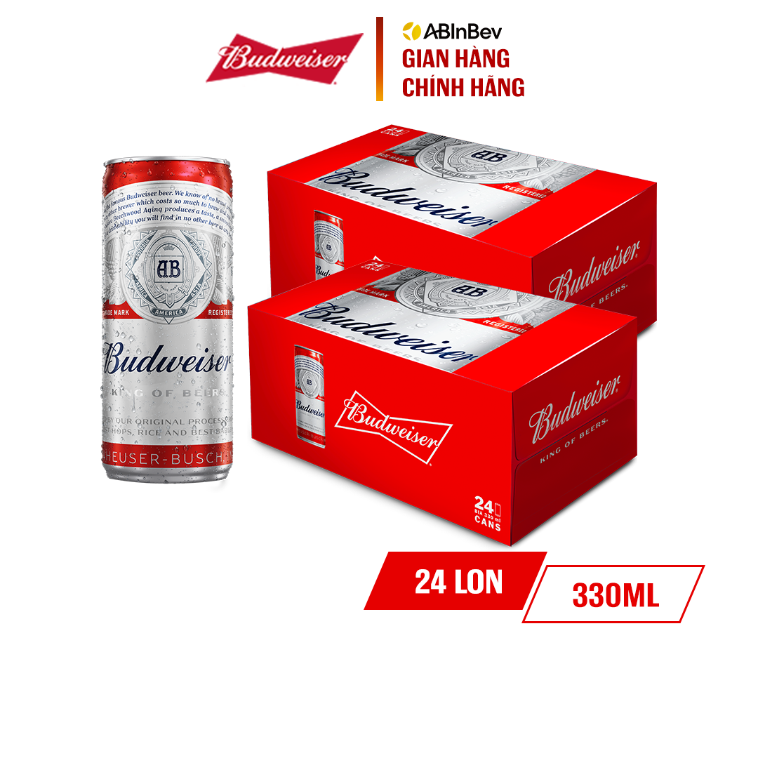 Combo 2 Thùng 24 Lon Bia Budweiser (330ml/ lon) - Chọn Phiên Bản