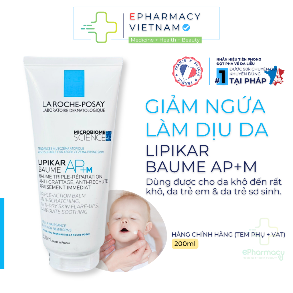 Kem Dưỡng LA ROCHE-POSAY Lipikar Baume AP+M Triple-Action Balm làm dịu da khô dị ứng giảm ngứa