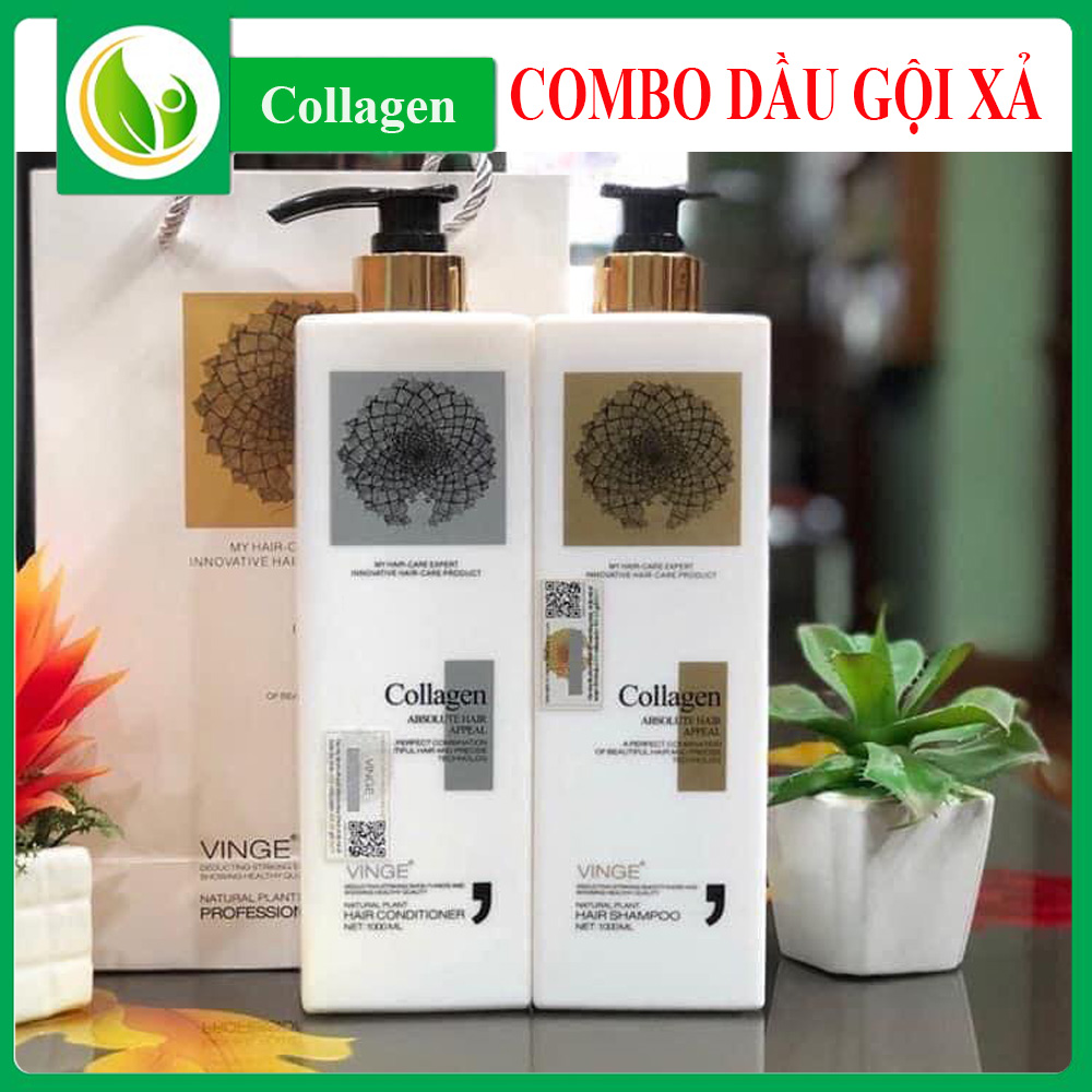 [ New ] Cặp Dầu Gội Xả Collagen 1000Ml X2 Giảm Rụng Tóc Ngăn Rụng Tócphục Hồi Tóc Hư Tổn