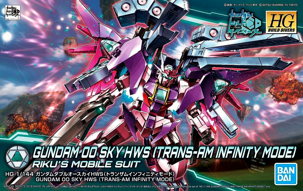 Mô Hình Gundam Bandai HG 021 Gundam 00 Sky HWS (Trans-AM Infinite Mode) 1/144 BD [GDB] [BHG]