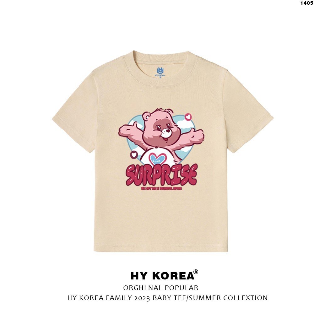 Áo Baby Tee Gấu Surprise 1405 HY KOREA 100% Cotton Áo thun form nữ