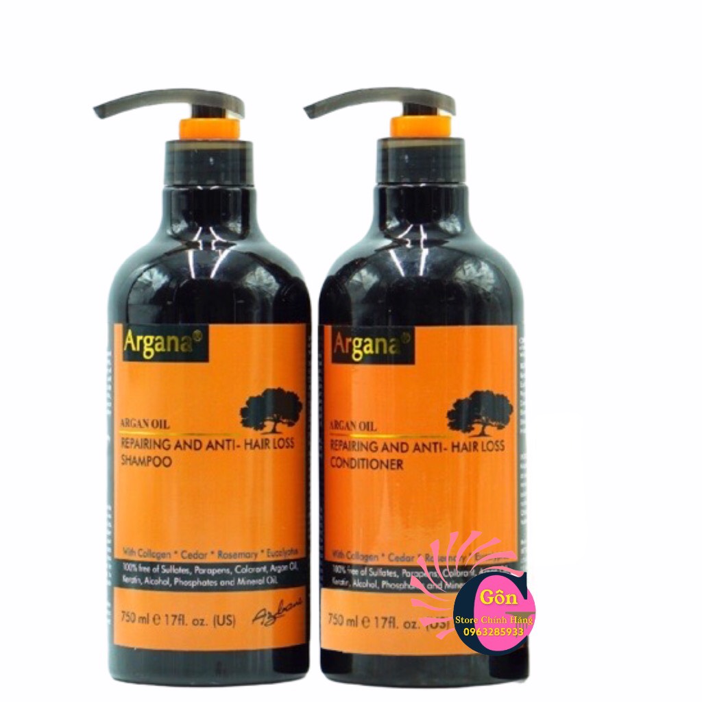 [ Argana - Chính Hãng ] Dầu Gội Và Dầu Xả Argana Phục Hồi Và Ngăn Rụng Tóc 500Ml - 750Ml