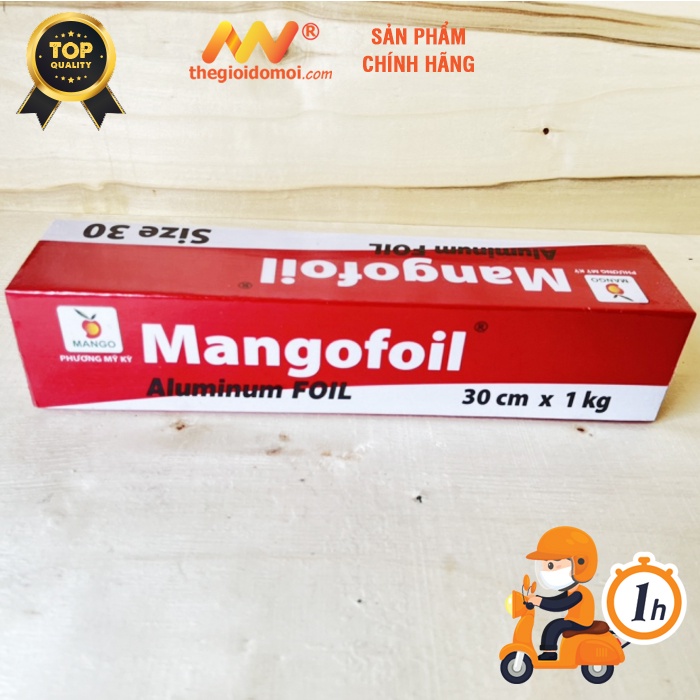 Giấy bạc 1KG SIÊU DÀY chất lượng Mango Goodfoil size 30cm dùng cho lò nướng lò vi sóng