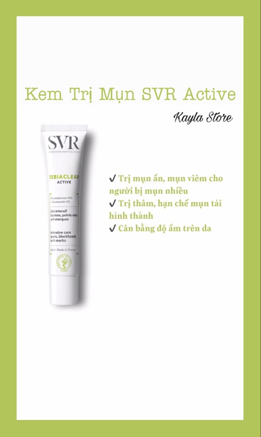 Kem Dưỡng Làm Giảm Mụn & Dầu Nhờn SVR Sebiaclear Active 40ml - hàng nhập khẩu