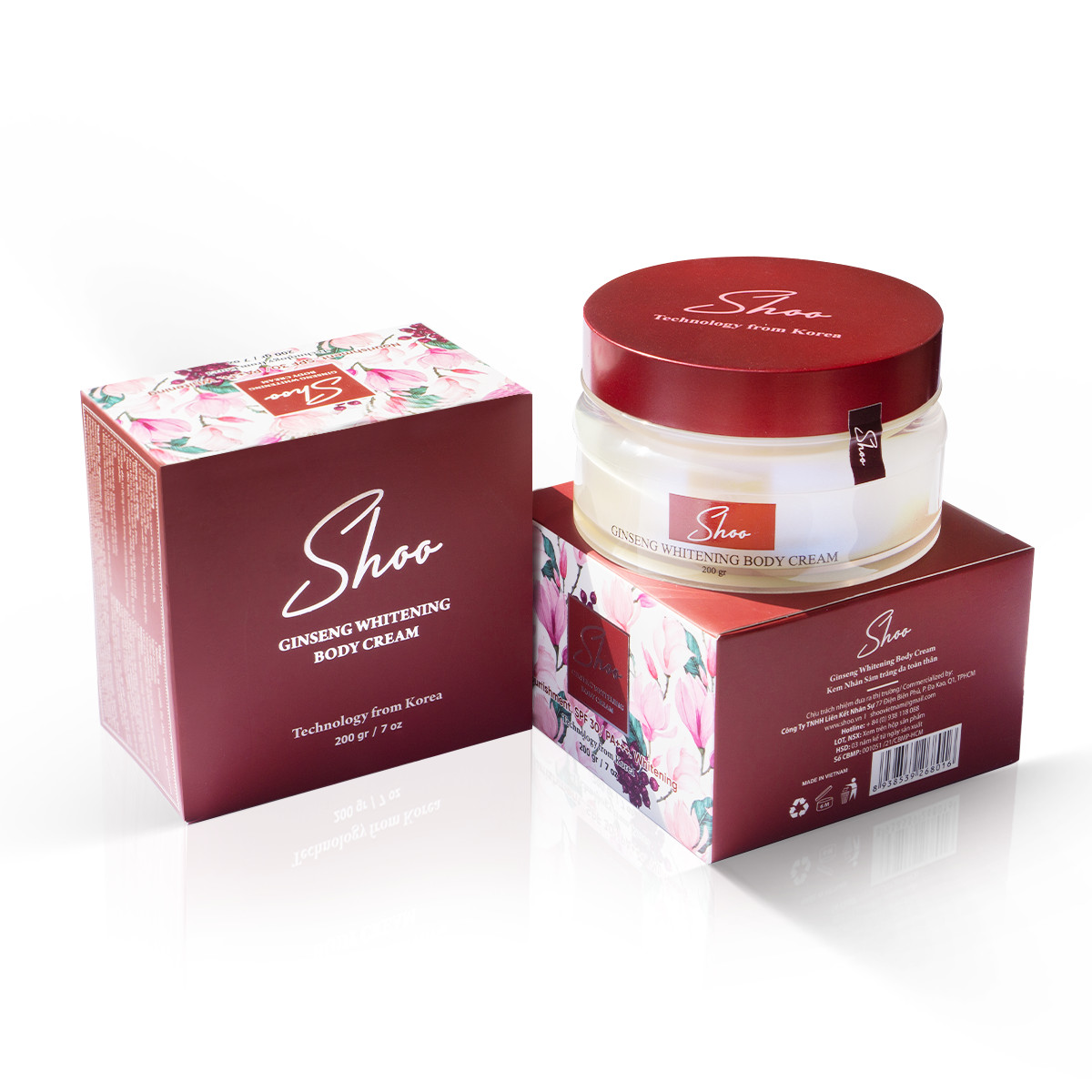 Kem Sâm Ủ Trắng Da Toàn Thân Shoo 200 Gr Dạng Kem Nâng Tone Ngay Lần Đầu - Ginseng Whitening Body Cream