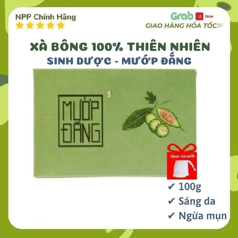 Xà Phòng Xà Bông Mướp Đắng Organic Sạch Mát Da🌸Sát Khuẩn🌸Ngừa Mụn Lưng🌸Rôm Sảy Mề Đay Dạng Sáp 100Gr Hàng Chính Hãng - Xabongorganic