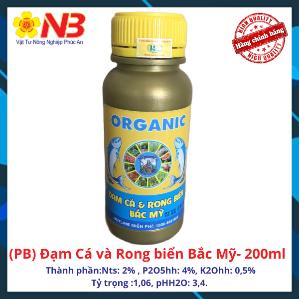 (PB) Đạm Cá và Rong biển Bắc Mỹ- 200ml- Neptune Harvest Fish & Seaweed - Organic Fertilizer Fertiliz