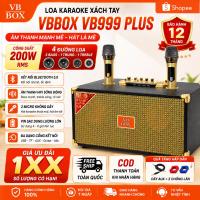 ( Tặng Kèm 2 Micro ) Loa Karaoke Xách Tay VBBOX VB999 PLUS . 4 Đường Loa 2 Bass 1 Trung 1 Treble Công Suất 200w