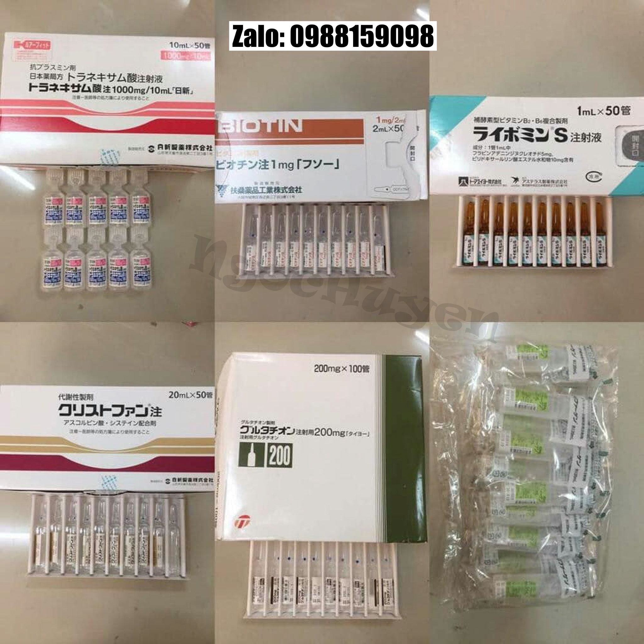 Truyền trắng - Nhật Set Truyền Trắng Platinum Nhật Bản 10 buổi - 1 set 6 loại ống dưỡng chất - Truyền Nhật