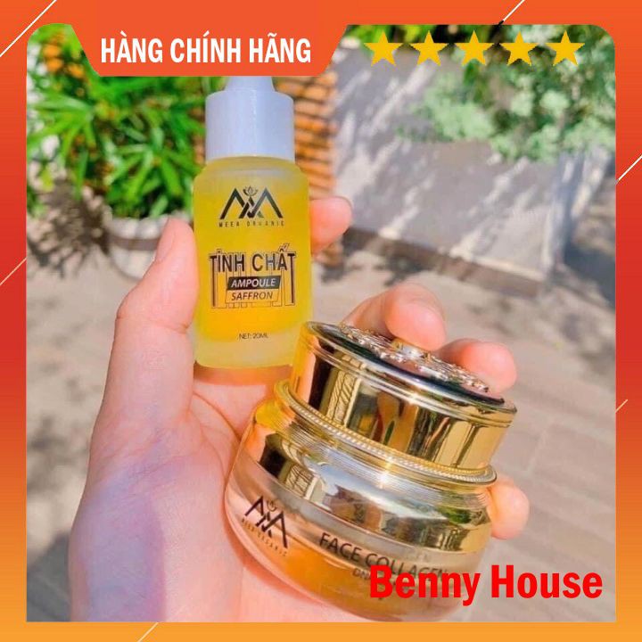 ?Sale ? Combo Kem Face Collagen Cá Hồi Meea Organic + Tinh Chất Ampoule Saffron Chuẩn Cải Thiện Phục Hồi Làn Da - 30Ml