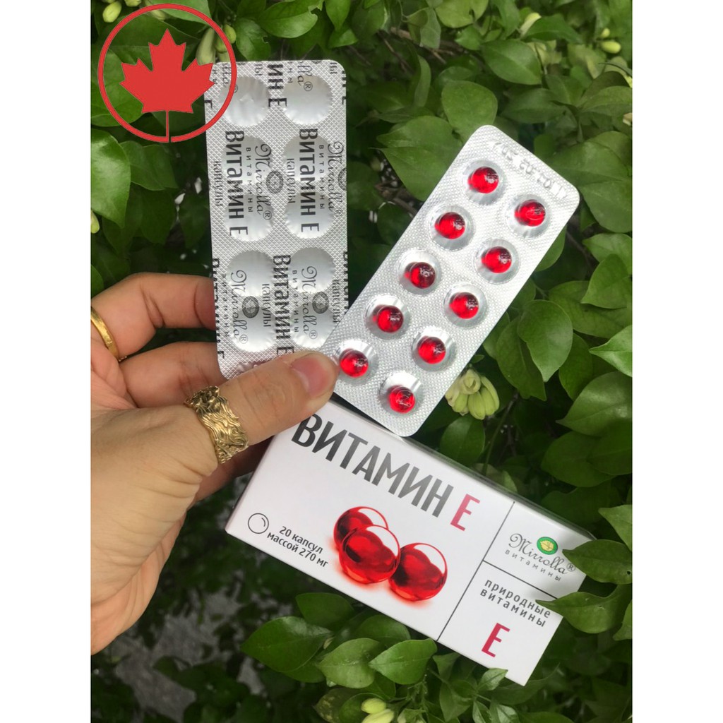 [Hcm]1 Hộp 20 Viên Vitamin E Đỏ Mirolla Của Nga (Có Hóa Đơn) Cam Kết Hàng Đúng Mô Tả Chất Lượng Đảm Bảo An Toàn Đến Sức Khỏe Người Sử Dụng