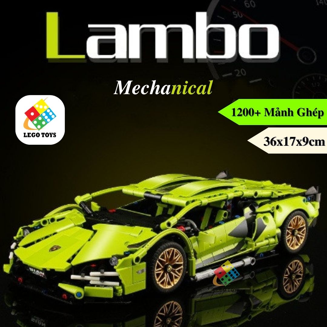 Lego Siêu Xe Cyberpunk Lamborghini 1314 mảnh ghép - Bộ Sưu Tập Mô Hình Lắp Ráp Siêu Xe Đua - chủ đề 