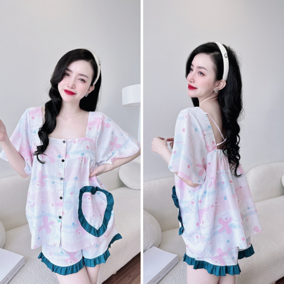 Đồ Bộ Đùi Đũi Xốp Bigsize 50-100kg Đồ Ngủ Pijama Đùi Tiểu Thư Lụa Nhật