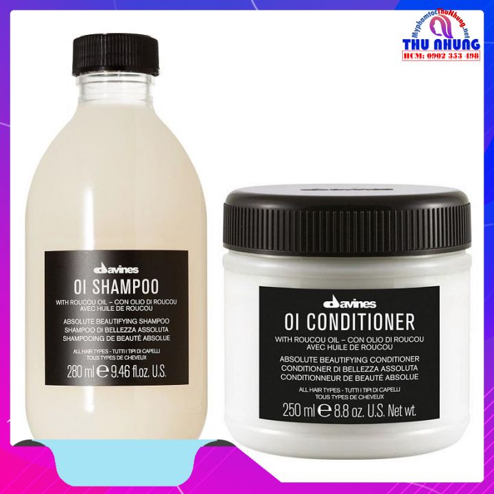 [HCM]Dầu gội xả Davines OI Shampoo Conditioner thư giản suôn mượt 280ml