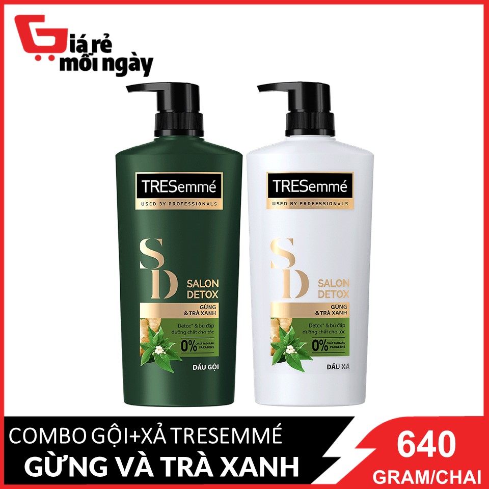 Combo Gội Xả Tresemme Gừng Và Trà Xanh (Xanh) 640 / (Trắng) 620G