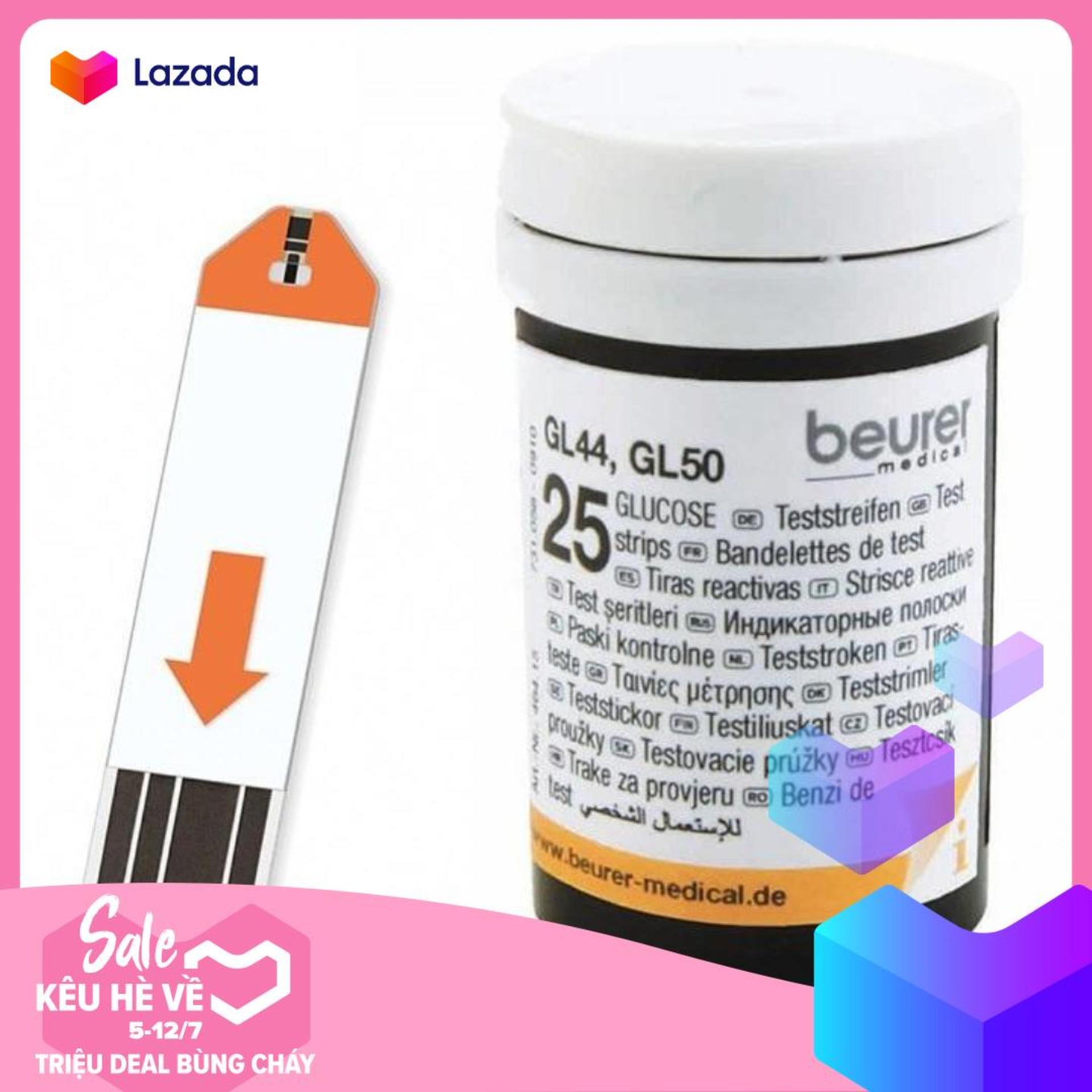 Hộp 25 Que Thử Đường Huyết Beurer Gl50