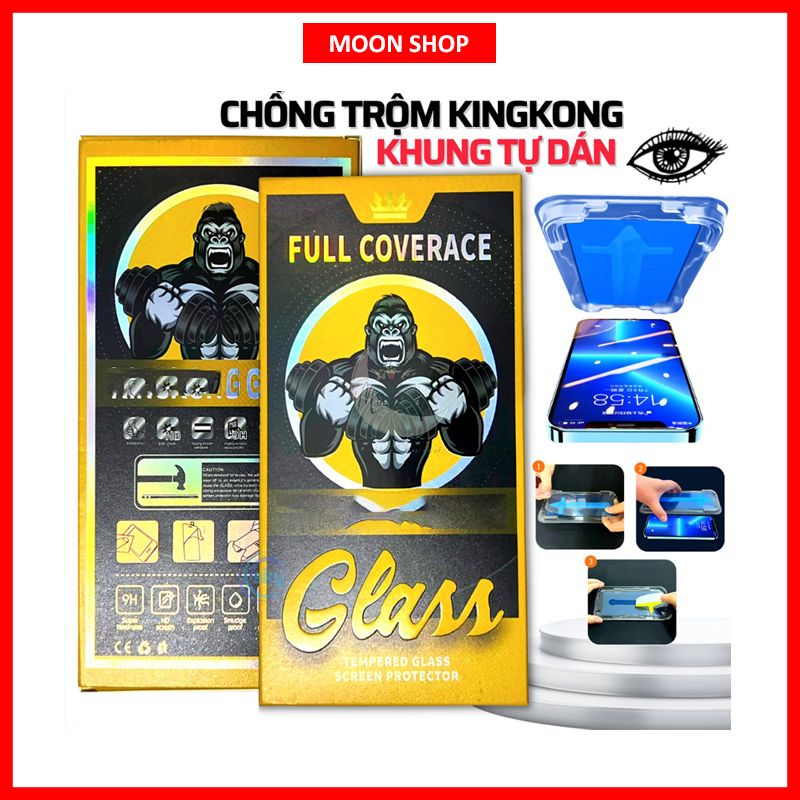 Kính cường lực KingKong chống nhìn trộm tự dán cho iphone 15 Pro max 15 Pro 14 pro max 13 pro max 12