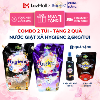 Combo 2 Túi Nước Giặt Đậm Đặc HygienC Plus 2.6Kg/Túi - Hương Nước Hoa Làm Sạch Vết Bẩn Dưỡng Vải