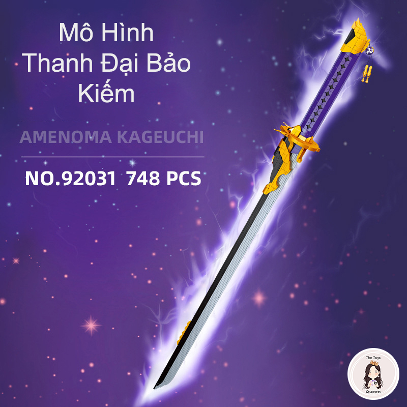 Đồ Chơi Lắp Ráp Kiểu LEGO Mô Hình Đoản Đao Đại Bảo Kiếm Của Amenoma Kageuchi Trong Genshin Impact No