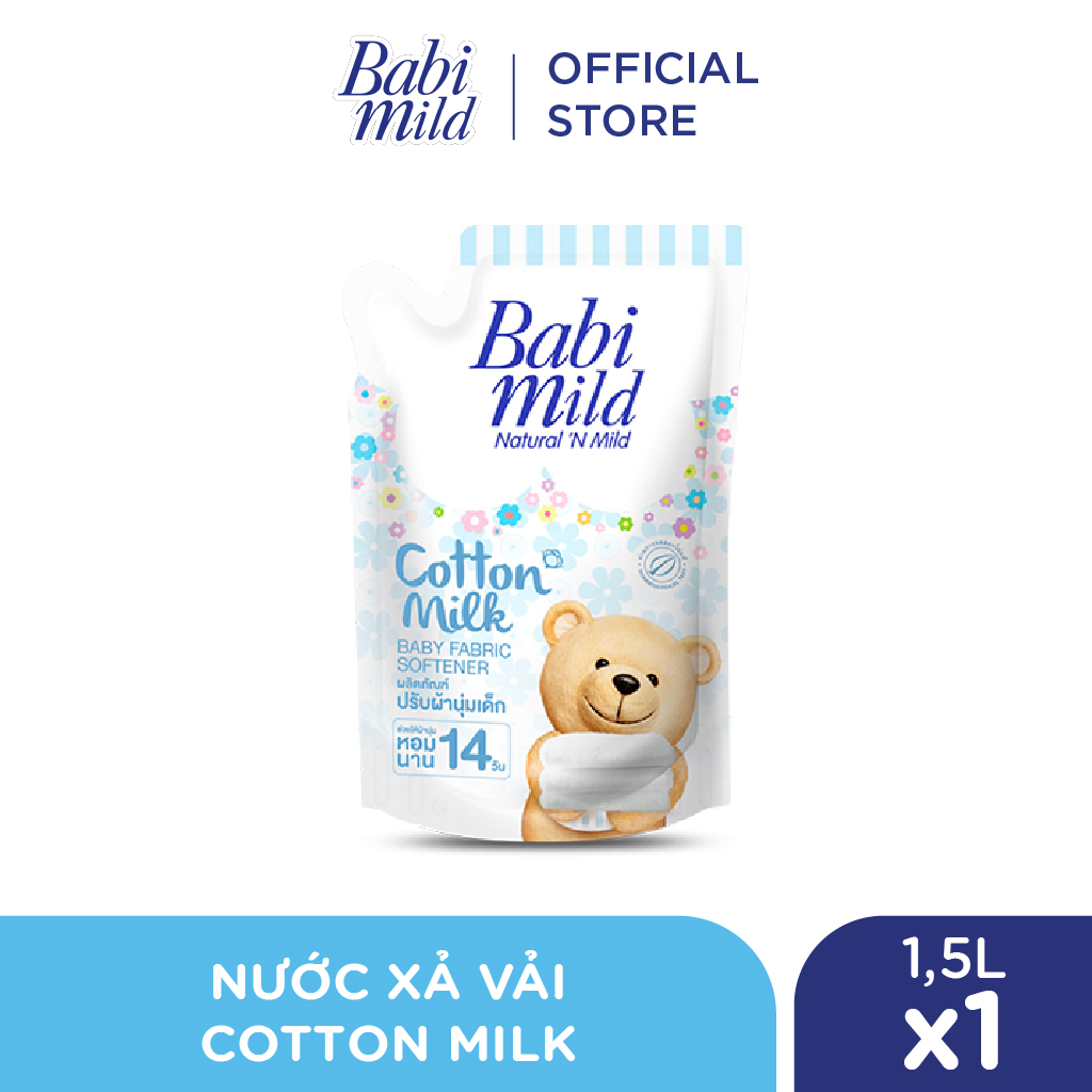 Nước Xả Dịu Nhẹ Cho Bé Babi Mild Cotton Milk 1500ml/túi