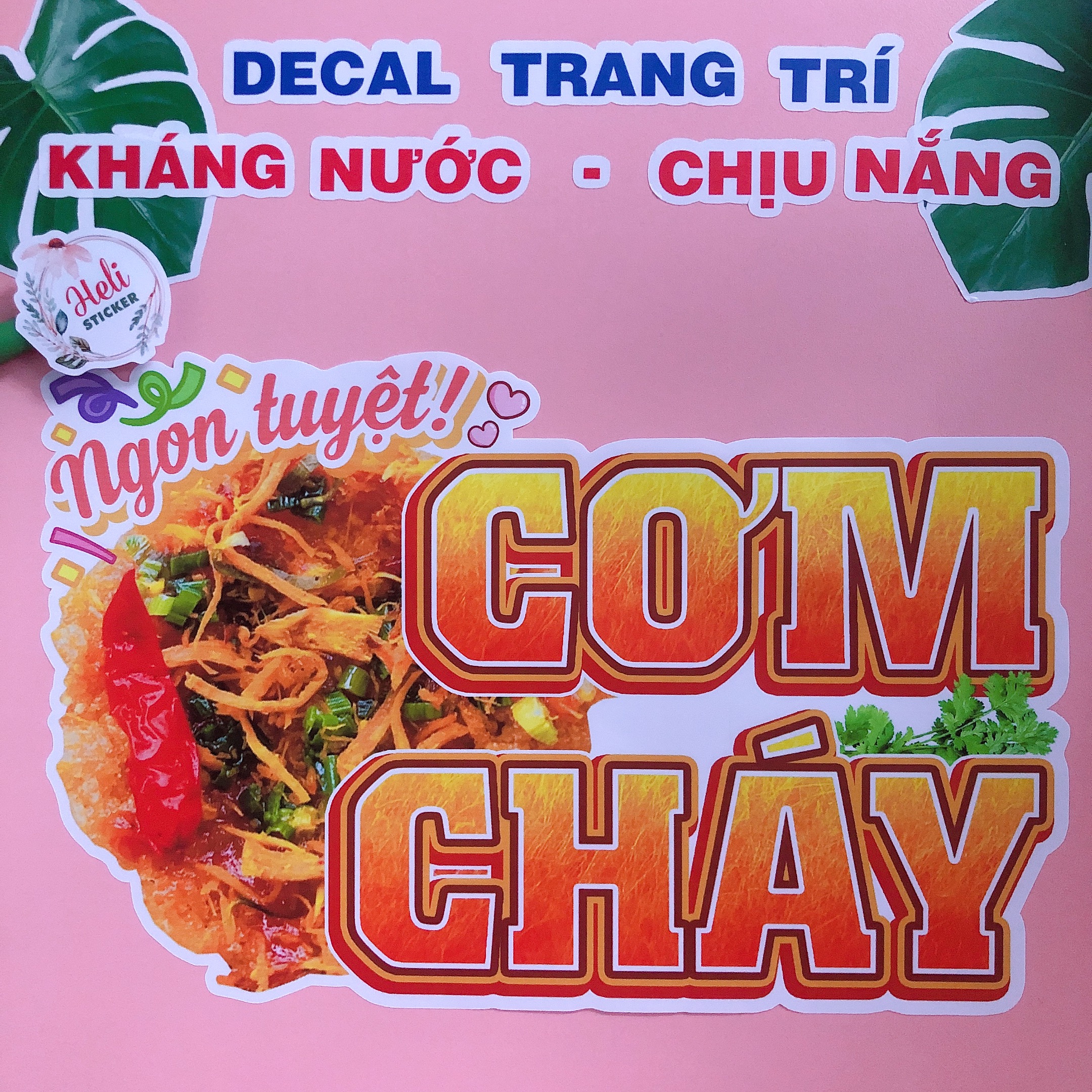 Decal Trang Trí Quán ĂN VẶT Các Loại ✨ Hình Dán Cá Viên Chiên Bánh Tráng Trộn Burger Bánh Tráng Nướn