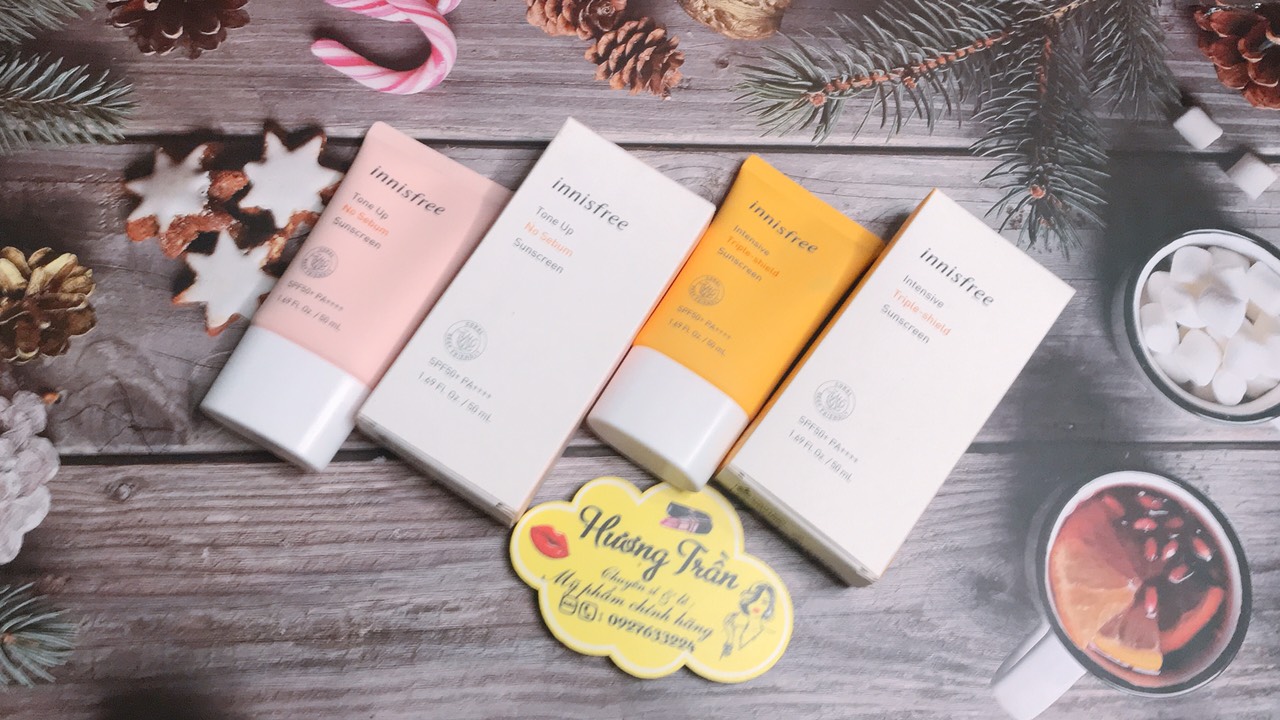 [Chính Hãng] Combo 2 Kem Chống Nắng Innisfree Màu Vàng Và Màu Hồng Tone Up No Sebum Sunscreen Spf50/Pa++++ 50Ml Kem Chống Nắng Nâng Tone Kiềm Dầu Hàn Quốc
