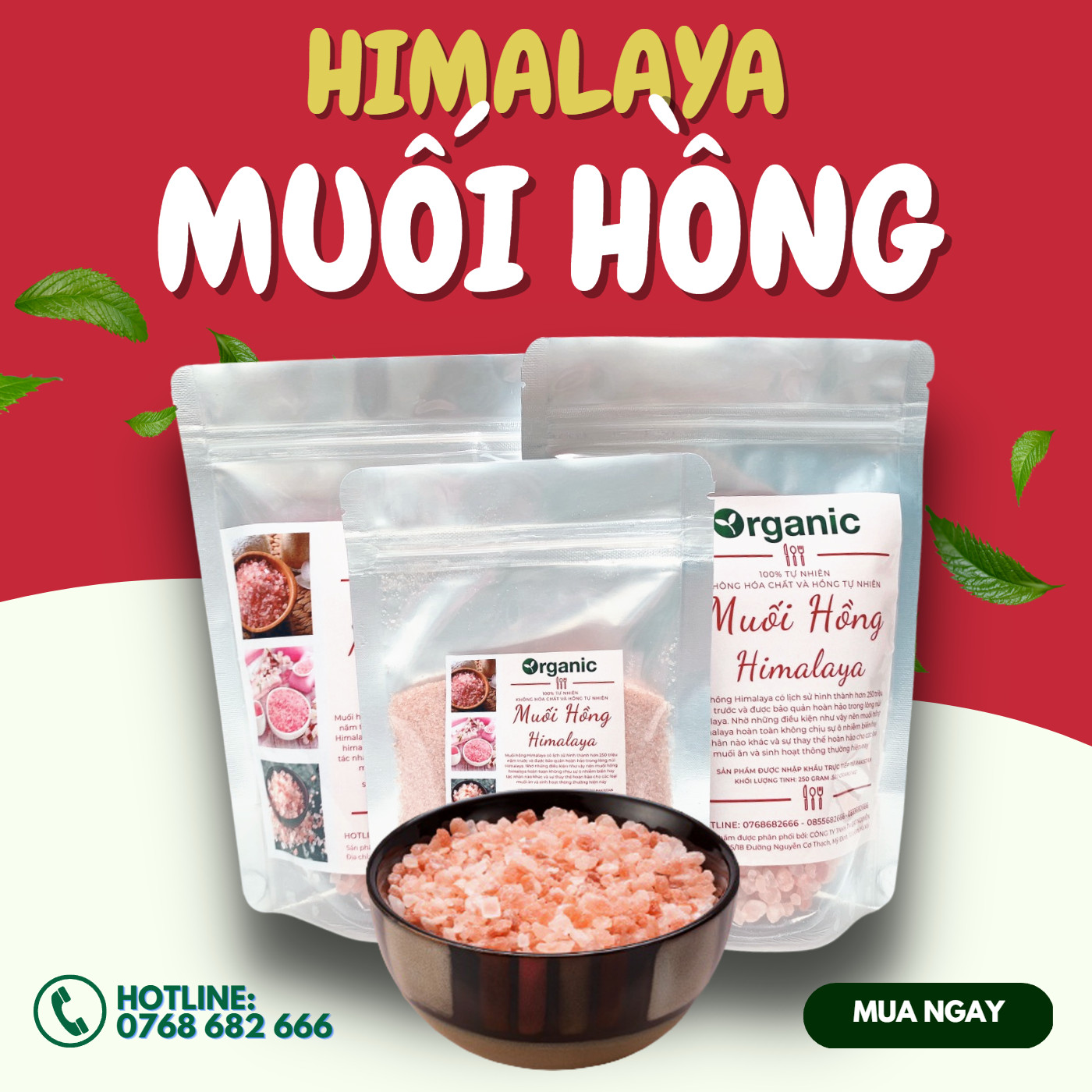 Muối Hồng Himalaya Organic Muối Hồng Himalaya Ngâm Chân Thải Độc Dạng Mịn Và Hạt tặng kèm khi mua bồn