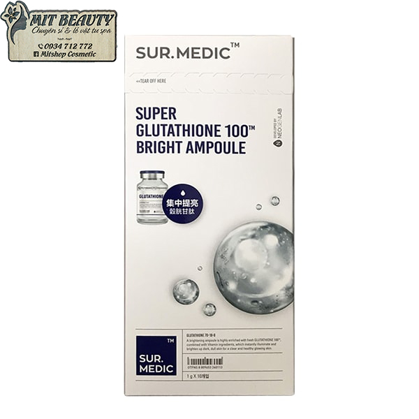 [Hcm]Tinh Chất Làm Xóa Thâm Sur.medic Sur Medic Super Glutathion Full Hộp 10 Ống Có Tem