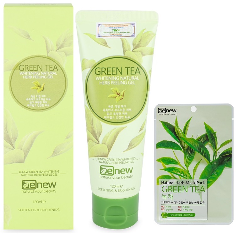 Tẩy Da Chết Trà Xanh Ngừa Mụn Trắng Da Dành Cho Mặt Và Toàn Thân Benew Peeling Gel Green Tea Hàn Quốc Cao Cấp