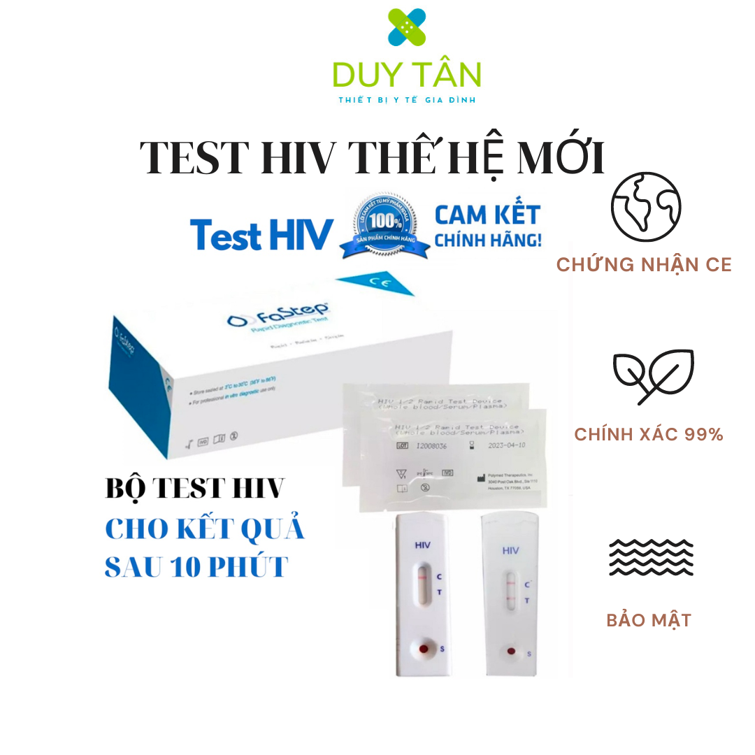 Bộ thử HIV tại nhà FASTEP HIV 1/2 chính xác 999%