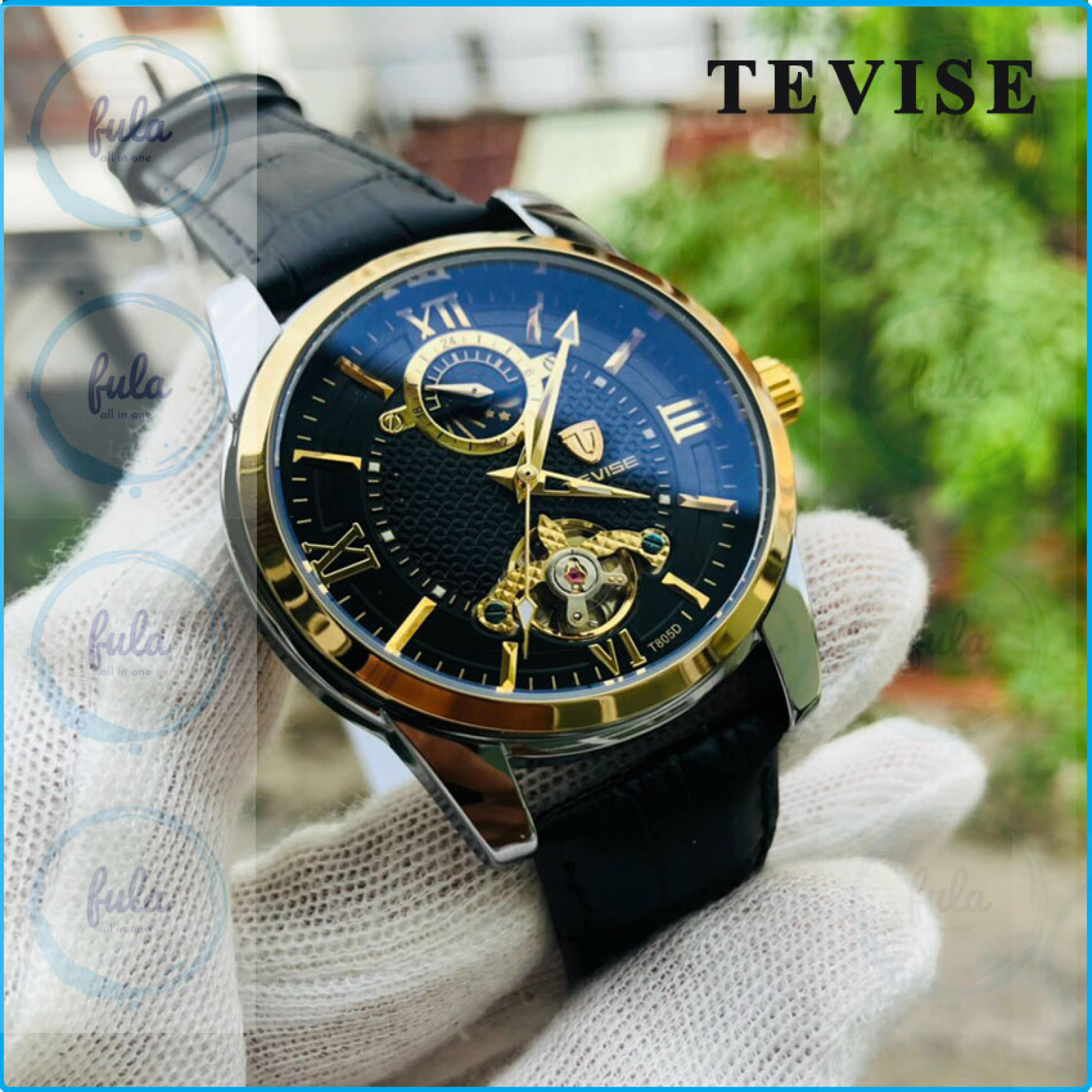 Đồng Hồ Máy Cơ Nam TEVISE Cao Cấp - Đồng Hồ Cơ Nam Automatic Sang Trọng - Mặt Kính Đá Qúy Sapphire C