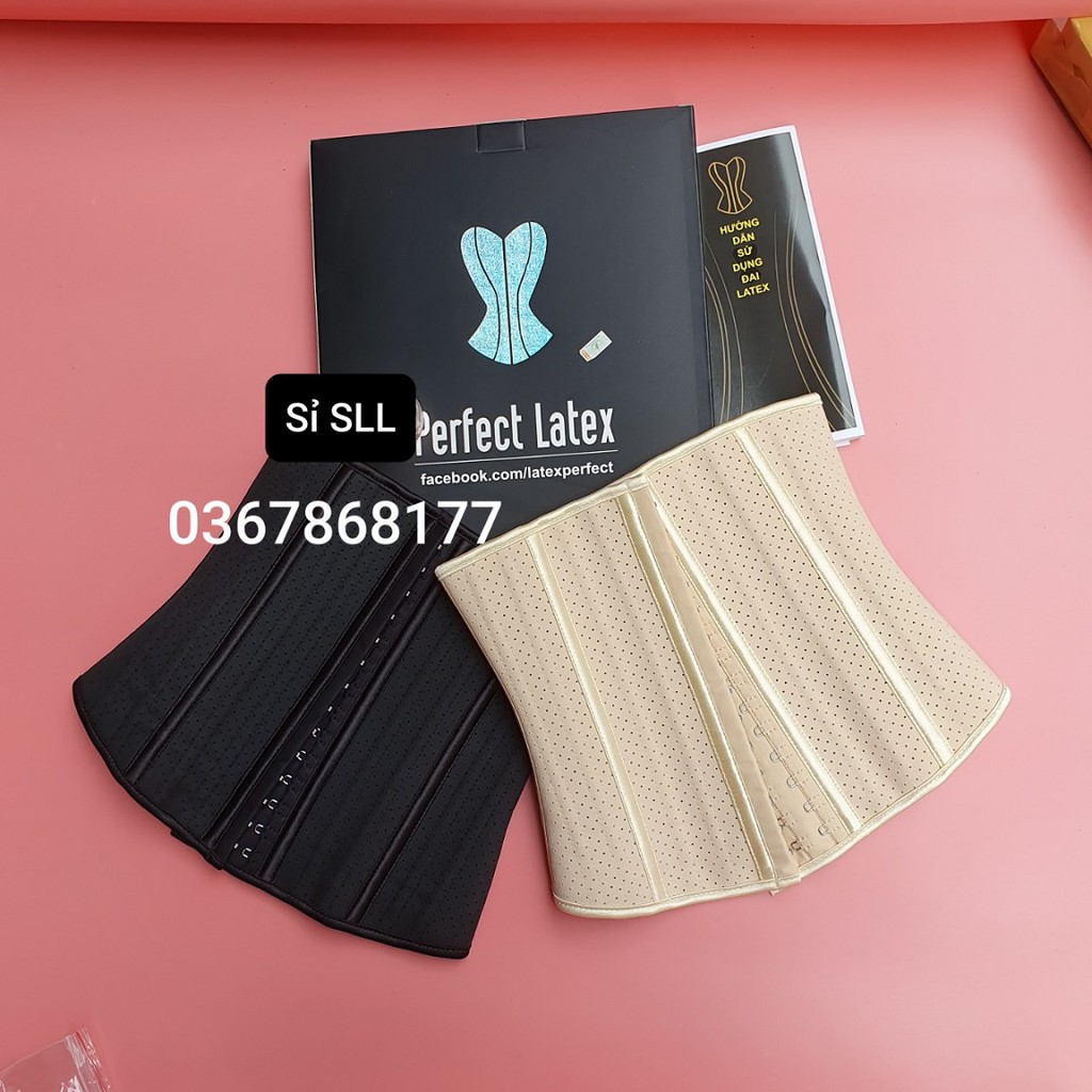 (Tặng liner)Đai nịt bụng latex thông hơi 25 xương hylap nịt latex chính hãng