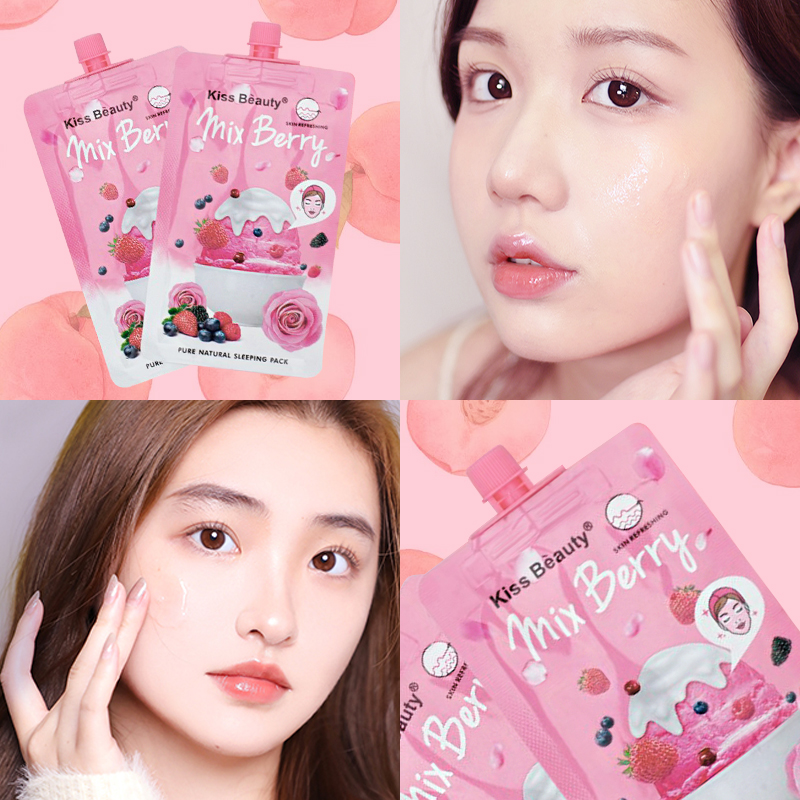 [Hcm]【Kiss Belle Shop】Hoa Quả Tươi Hoa Hồng Kiss Beauty Đắp Mặt Nạ Mặt Nạ Dưỡng Ẩm15Ml Có Thể Thoa Khi Ngủ(1 Gói Hàng)