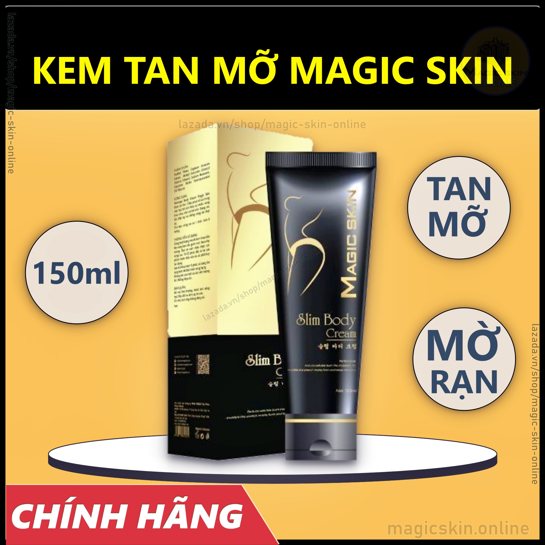 KEM TAN MỠ Slim Body Cream Magic Skin 👍 Gừng Quế ✔ CHÍNH HÃNG