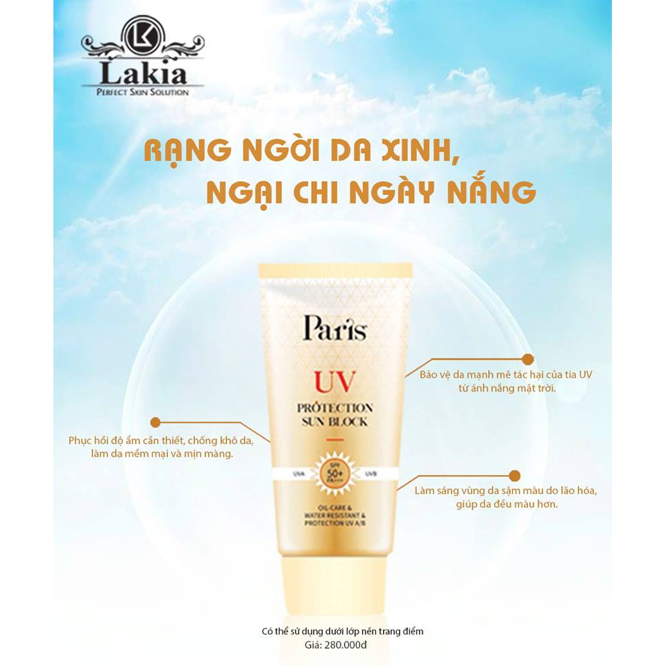 [Hcm]Kem Chống Nắng Paris Uv Protection Sun Block Spf 50 Cam Kết Sản Phẩm Đúng Mô Tả Chất Lượng Đảm Bảo