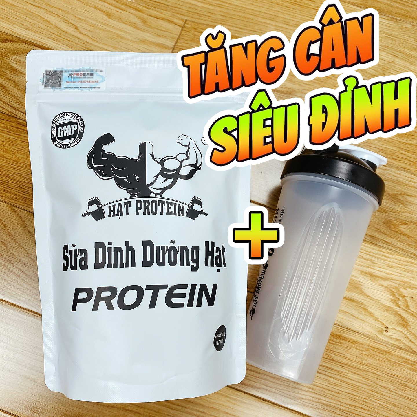 [HCM](COMBO 4 túi + Tặng 1 túi) - Sữa tăng cân tăng cơ Hạt Protein + Tặng bình lắc Shaker 700ml
