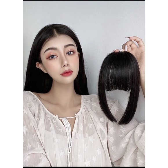 Tóc Thậtt Mái Thưa Dày Có Bát 2 Bên Dày - Hàng Trong Khung