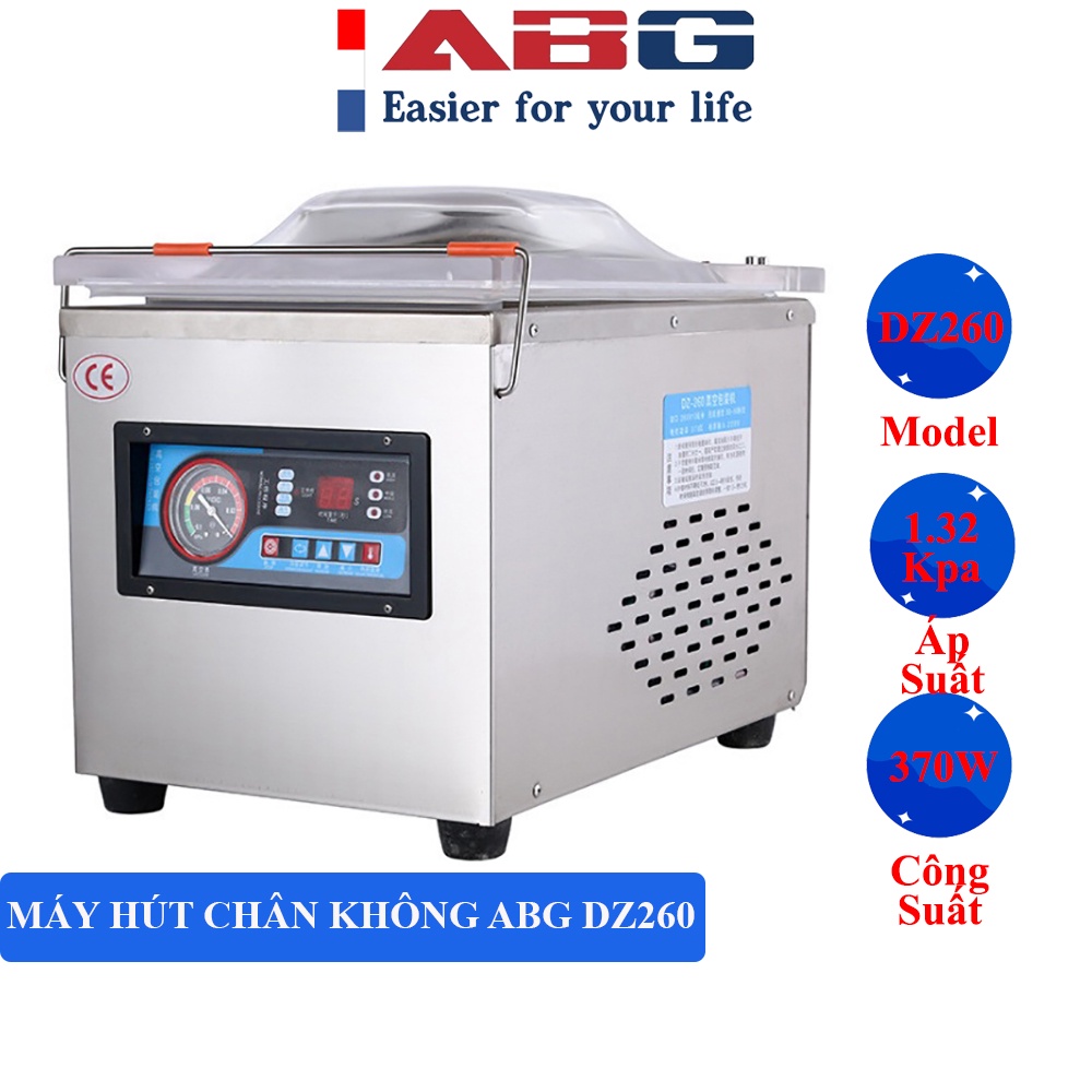 Máy Hút Chân Không Công Nghiệp ABG DZ260 Máy Hàn Miệng Túi Chuyên Dụng Dùng Trong Công Nghiệp Đóng G